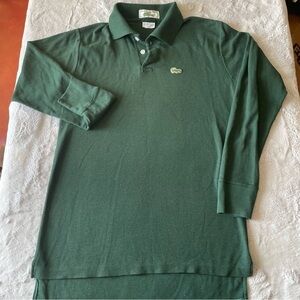 Lacoste vintage Green Polo long sleeve Shirt 22 (M)